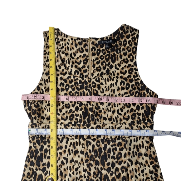 Forever 21 Animal Leopard Print Women's Sleeveless Short Dress L/G - Picture 13 of 15